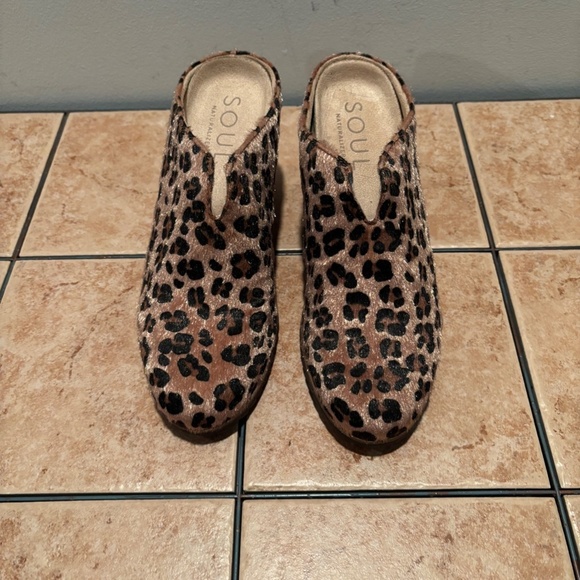 Soul Naturalizer Leopard Print Haley Mule Wedge Size 6 - Picture 3 of 10
